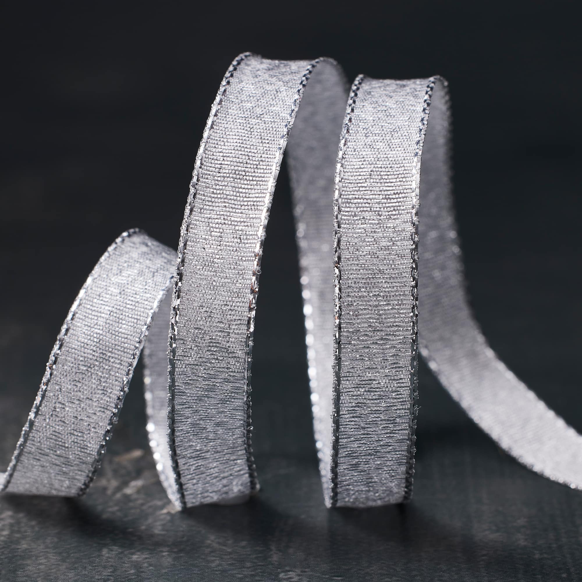 24 Pack: 3/8" x 5yd. Wired Silver Metallic Ribbon by Celebrate It® Tempo™